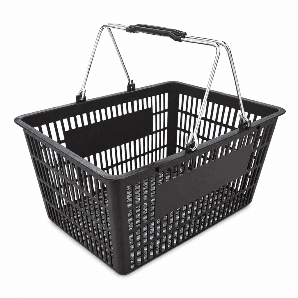 Plastic Shopping Basket with Metal Handle product cover